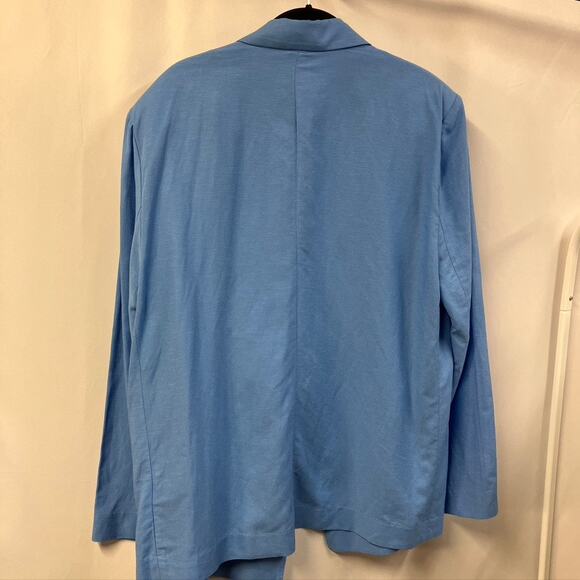Steve Madden Women's Baldwin Blazer L Blue Rayon Linen Spring 90's Boxy Relaxed - Picture 14 of 16